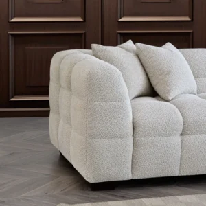 Liberty Bubble Sofa In Oatmeal Cream Boucle - Image 3