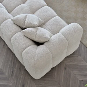 Liberty Bubble Sofa In Oatmeal Cream Boucle - Image 4