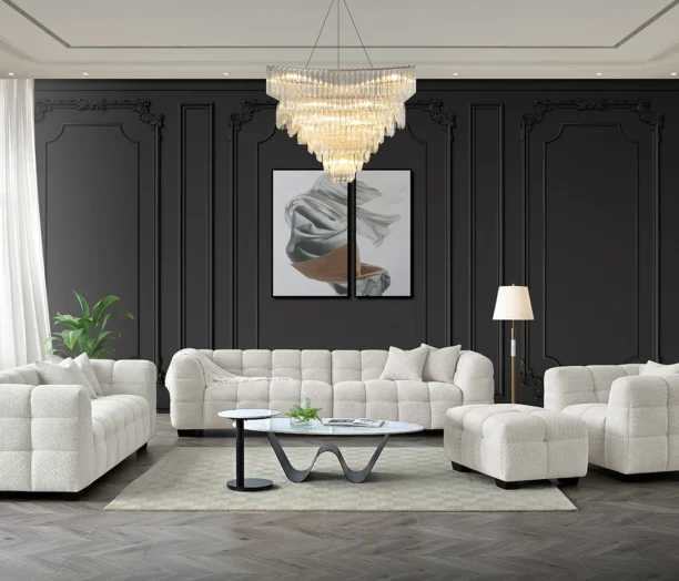 Liberty Bubble Sofa In Oatmeal Cream Boucle