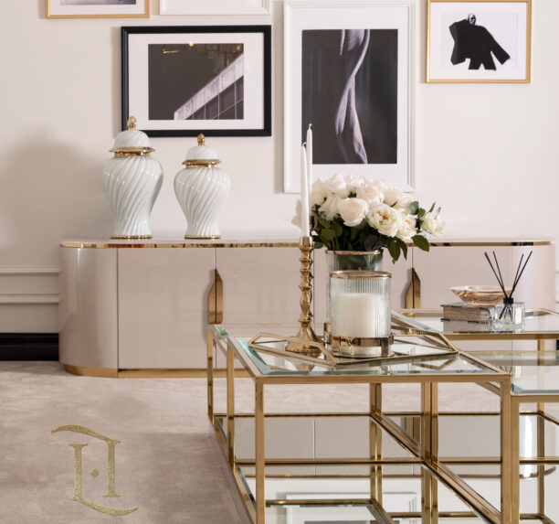 beige gold tv unit