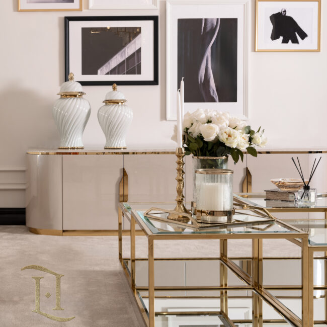 beige gold tv unit