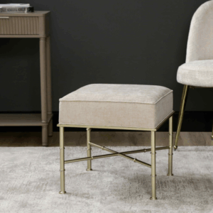 Isla Cream Linen Ottoman
