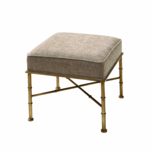 Isla Taupe Linen Ottoman - Image 4