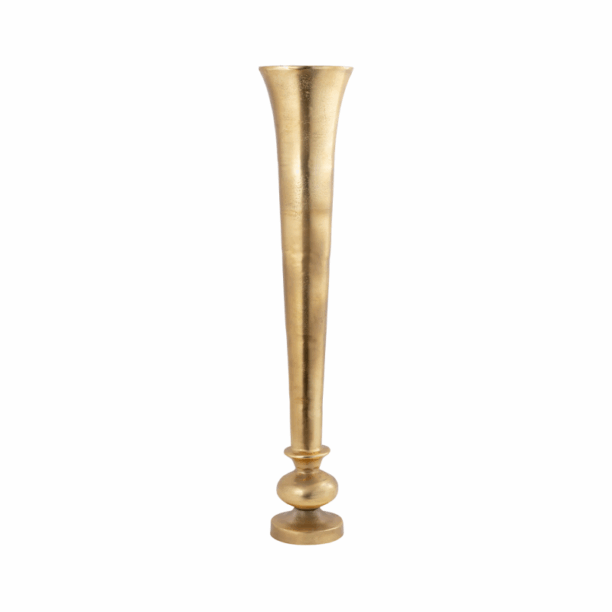 Fluted Gold Floor Vase