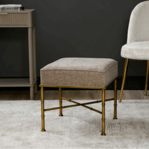 Isla Taupe Linen Ottoman - Image 8