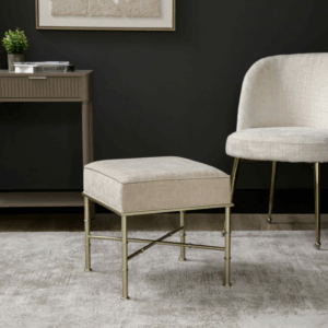 Isla Cream Linen Ottoman - Image 9